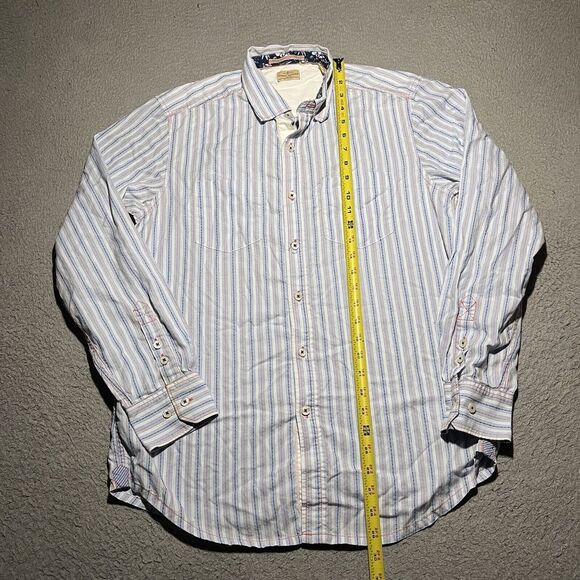 Tommy Bahama Shirt Mens Small Stripe Colorful Long Sleeve Button Up Cotton Logo - Picture 2 of 10